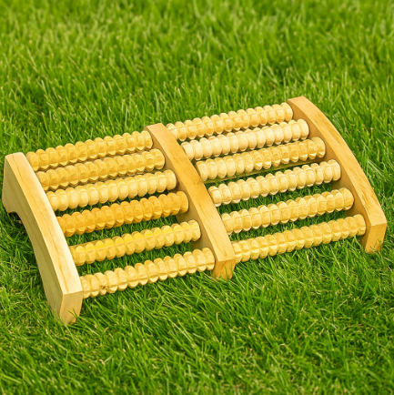 Premium Wooden Foot Roller – Foot Pain Relief, Stress Reduction & Blood Circulation Booster